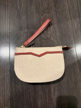 Stella & dot canvas clutch wristlet